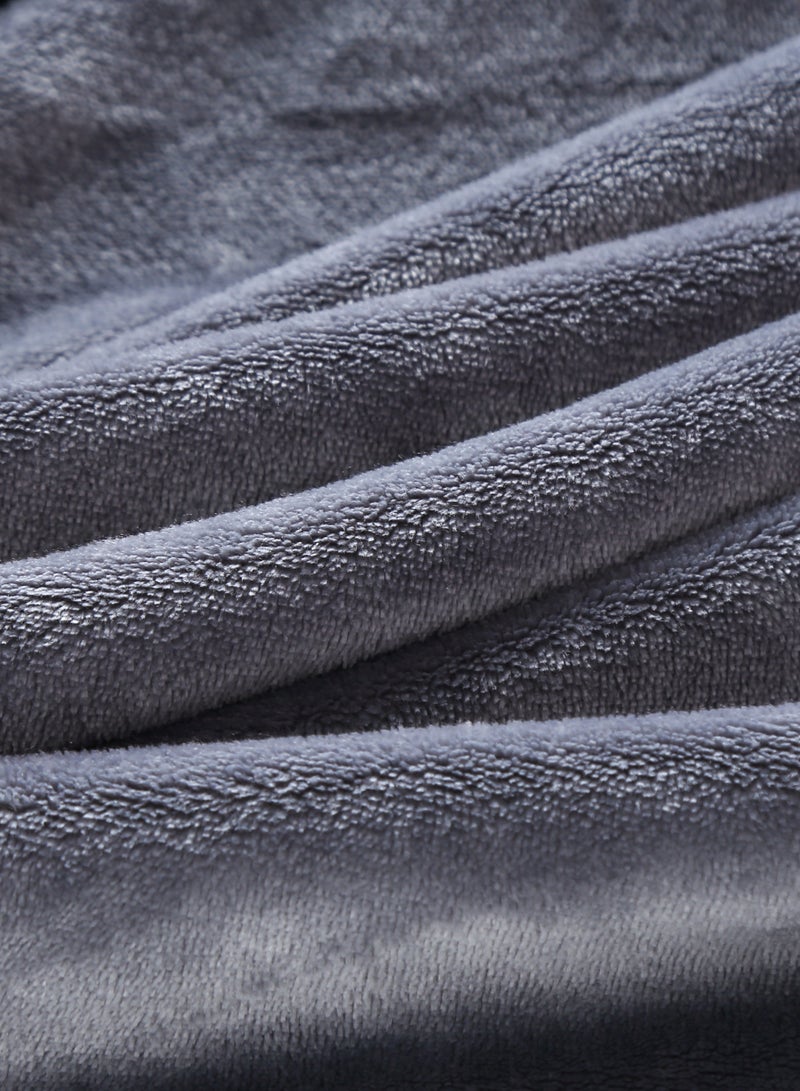 Loquat Solid Color Cloud Sable Blanket Office Nap Blanket Air Conditioned Roof Blanket Flannel Blanket Dark Grey  - Image 2