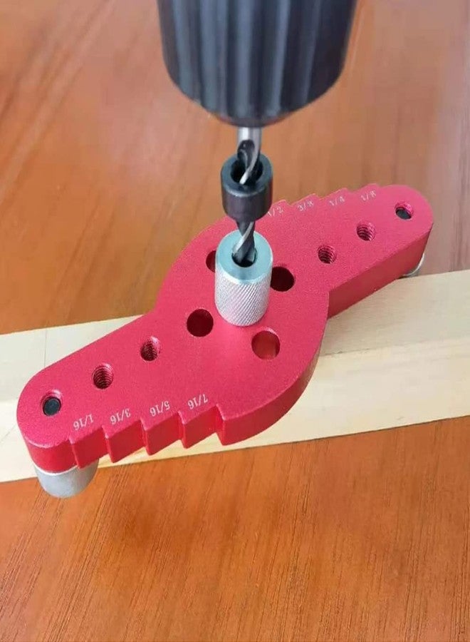 آيتش مجموعة أدوات حفر الثقوب المستقيمة ذاتية التمركز من Eyech، مكونة من 5 قطع، ودليل تثبيت المسامير الخشبية من سبائك الألومنيوم - Image 3