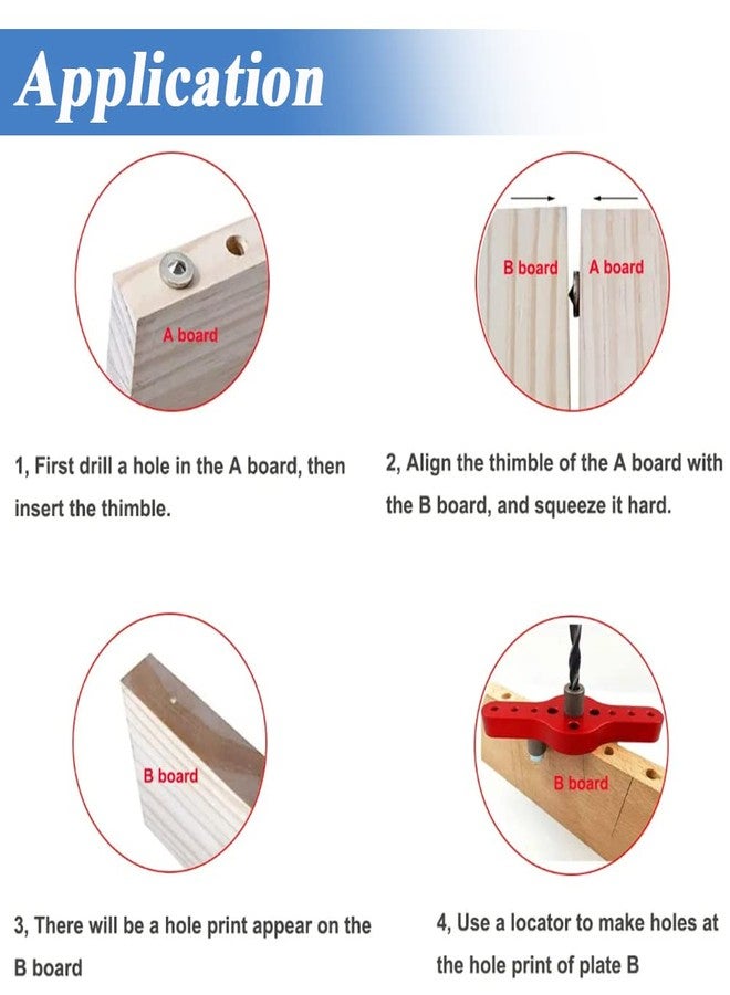 آيتش مجموعة أدوات حفر الثقوب المستقيمة ذاتية التمركز من Eyech، مكونة من 5 قطع، ودليل تثبيت المسامير الخشبية من سبائك الألومنيوم - Image 4