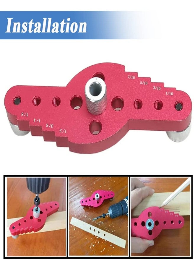 آيتش مجموعة أدوات حفر الثقوب المستقيمة ذاتية التمركز من Eyech، مكونة من 5 قطع، ودليل تثبيت المسامير الخشبية من سبائك الألومنيوم - Image 2