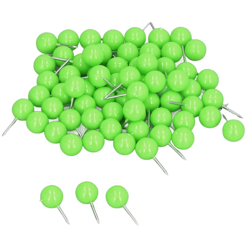 Map Tacks 100 Pack Large Decorative Push Pins with Plastic Round Heads and Steel Points Exquisite Universal Map Pins for Travel Map Bulletin Boards Cork Boards Fabric Marking WallGreen