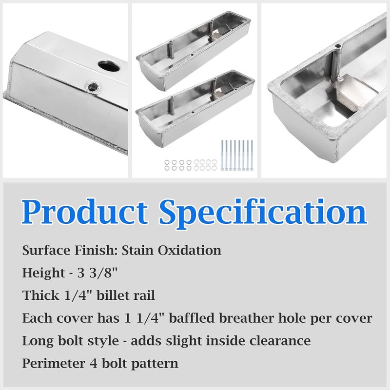 Tektall Clear Anodized Aluminum Tall Valve Covers - Image 3