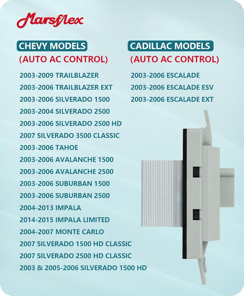 Marsflex Blower Motor Resistor for Chevy and GMC Vehicles (2003-2009) - Image 3