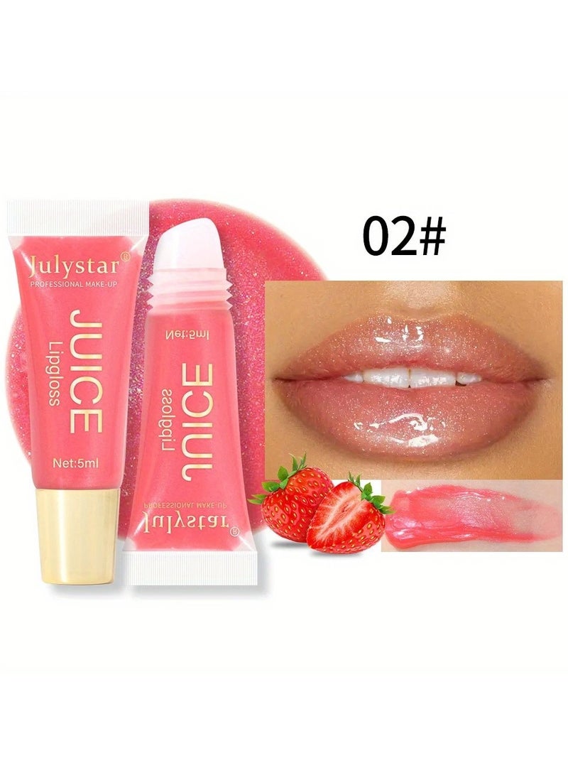 Julystar Natural Fruit Flavor Lip Oil & Gloss Set - Long-Lasting Moisturizing, Mirror Shine, Pouty Lips Effect - Vegan, Paraben-Free, Perfect for Daily Hydration & Gifts[02] - Image 1