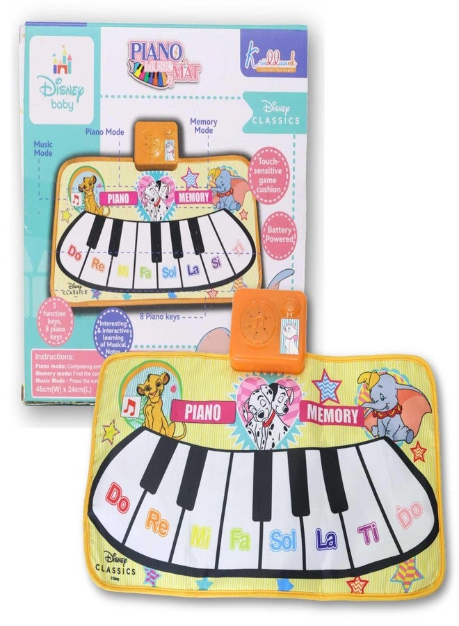 Kriiddaank Disney Piano Music Mat - Electronic Floor Keyboard for Toddlers & Kids | Interactive Musical Dance Playmat with 8 Piano Keys & 3 Function Keys | Educational Learning Toy for Boys & Girls 3+ - Image 1
