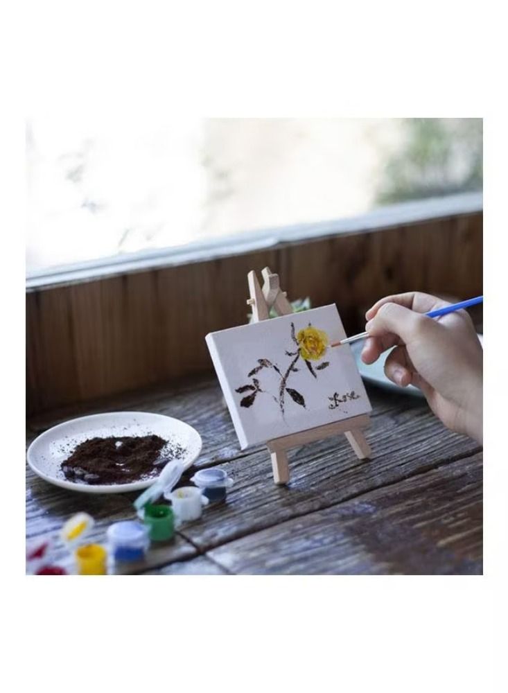 Dream Zone Pack Of 6 Mini Canvas Board With Wooden Easel White/Beige - Image 3