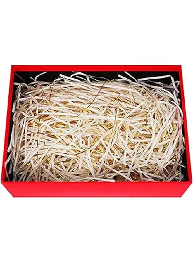 GALPADA Metallic Thread Shred Filler 200g Gold Cream Crinkle Cut Gift Wrapping