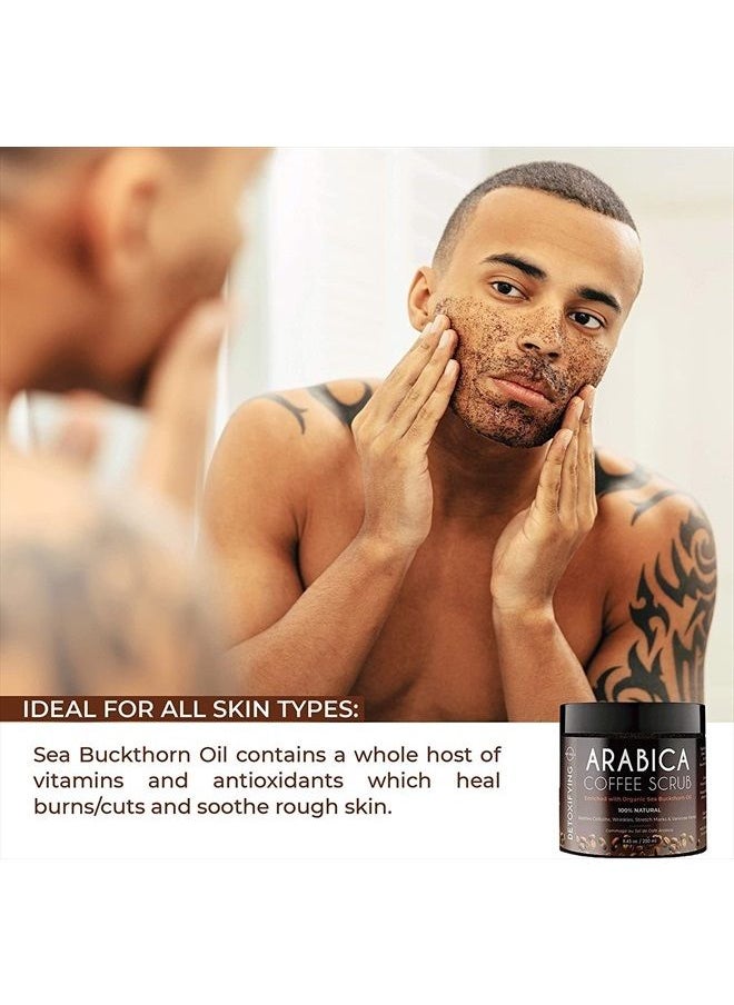O Naturals Organic Coffee Arabica Women & Mens body scrub, Natural Dead Sea Salt Scrub, Moisturizing Leg, Hand Scrub & Face Scrub, Natural Body Polish, 8.45oz  - Image 4