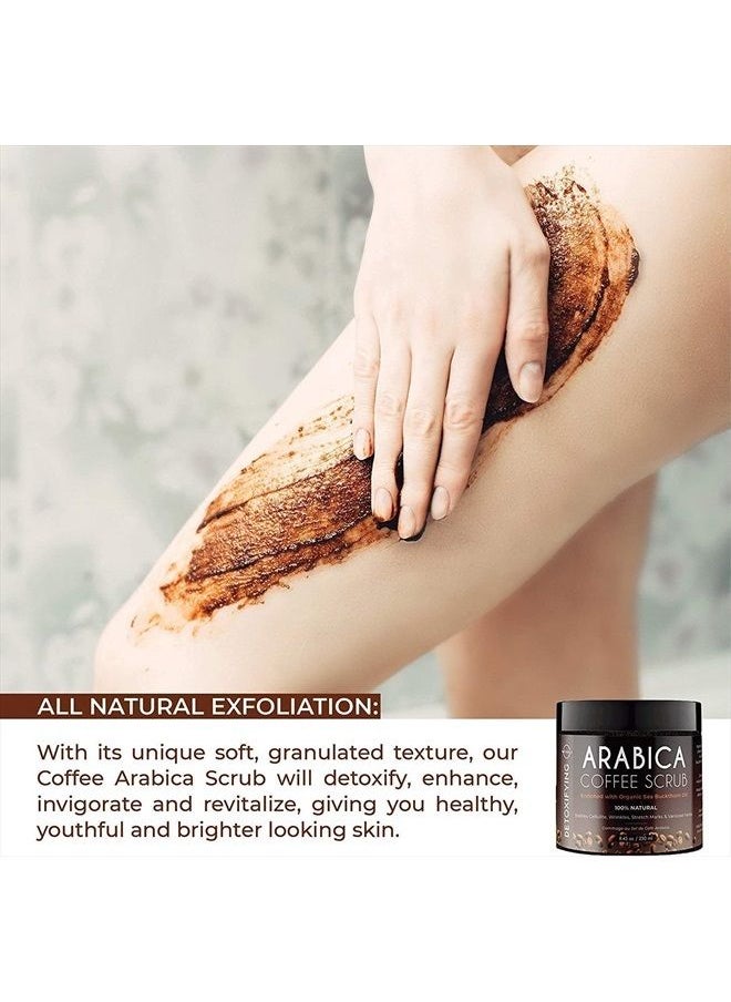 O Naturals Organic Coffee Arabica Women & Mens body scrub, Natural Dead Sea Salt Scrub, Moisturizing Leg, Hand Scrub & Face Scrub, Natural Body Polish, 8.45oz  - Image 3