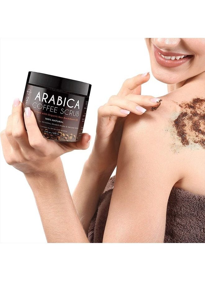 O Naturals Organic Coffee Arabica Women & Mens body scrub, Natural Dead Sea Salt Scrub, Moisturizing Leg, Hand Scrub & Face Scrub, Natural Body Polish, 8.45oz  - Image 2