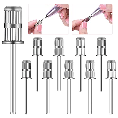 Rolybag 10 Pieces nail drill heads nail drill bits sanding band shaft 332 inch nail drill bits mandrels for electric file nail sanders manicure pedicures home salon  spa
