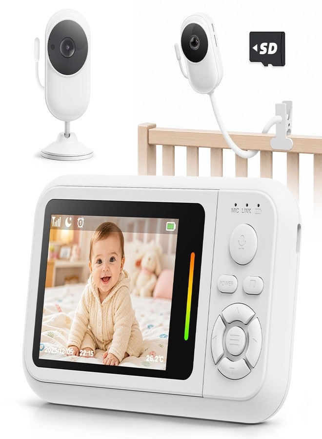 Elzeeo Baby Monitor with Camera and Audio, 2.8" Screen No WiFi Baby Monitor for Nursery and Travel, Portable Baby Camera Monitor with Auto Night Vision, VOX, 2-Way Talk, Temperature Sensor & Lullabies - Image 1