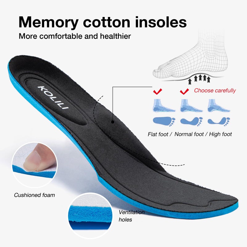 KOLILI Wide Toe Box Walking Shoes Women Hands Free Non Slip Work Shoes Tennis Athletics Gym Sports Sneakers All Black 7.5 US/39 EU - Image 5