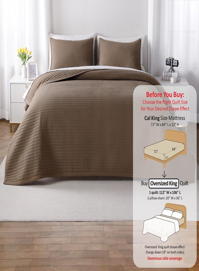 DAWNDIOR Max Oversized California King Quilt Set - 112"x106" Soft Washed 3-Layer Lightweight Bedspread with Multi-Lock Quilting, Minimalist Nordic Bedding, All-Season Quilt Set (1 Quilt + 2 Pillow Shams)Cub - Image 3