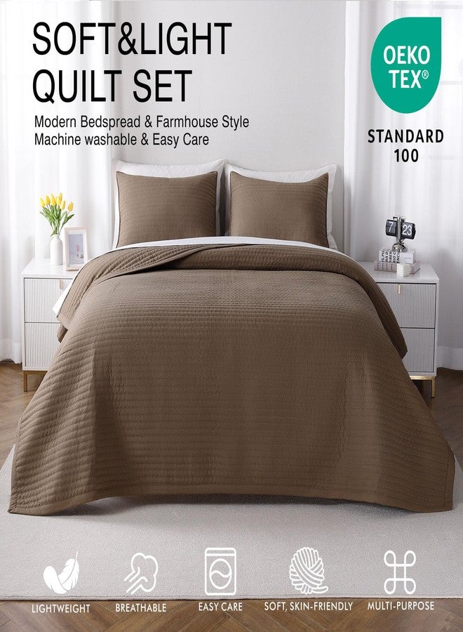 DAWNDIOR Max Oversized California King Quilt Set - 112"x106" Soft Washed 3-Layer Lightweight Bedspread with Multi-Lock Quilting, Minimalist Nordic Bedding, All-Season Quilt Set (1 Quilt + 2 Pillow Shams)Cub - Image 2