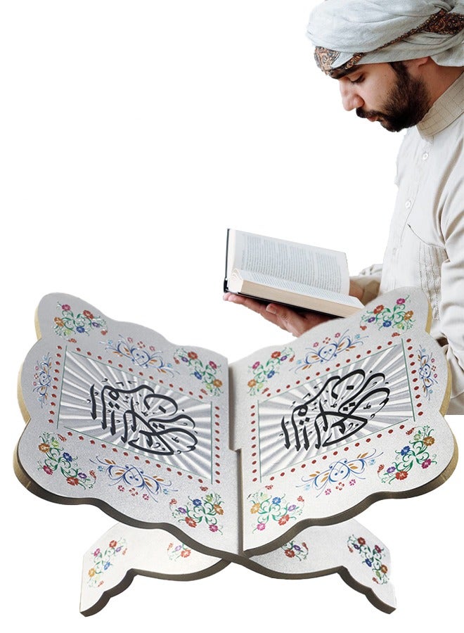Detachable Portable Quran Stand, High-End Carved Wooden Quran Holder, Stable Durable Ramadan Reading Shelf, Multi-Purpose Prayer Book Stand for Reading, Praying, Worship - Image 1