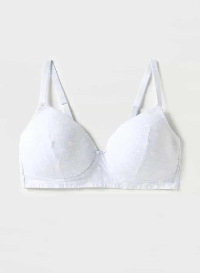سبلاش فيڤ Printed Bra with Hook and Eye Closure