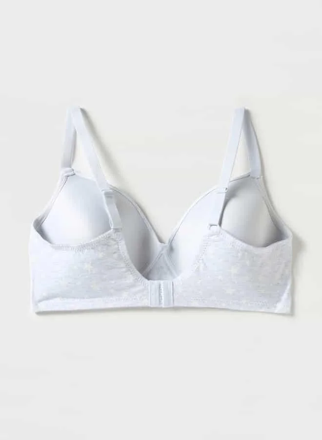 سبلاش فيڤ Printed Bra with Hook and Eye Closure