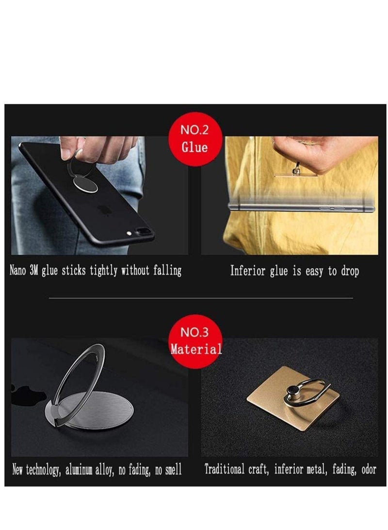 Excefore 3 Pack Phone Ring Holder, Magnetic Car Grip Mobile Stand for Ultra-thin Phone Ring Frame Slimmest Phone Grip, Phone Ring Holder Universal Adjustable - Image 2