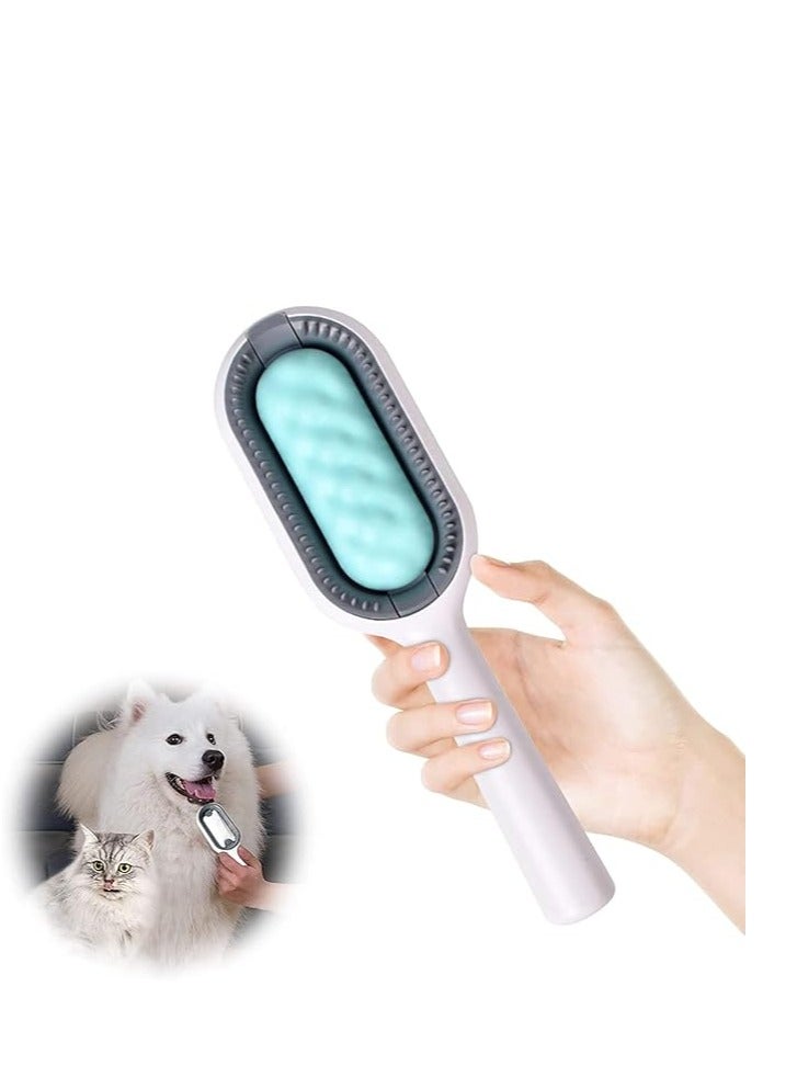 Cat Brush for Long Hair, 4 in 1 Cat Hair Brush Silicone and Dog Brush for Grooming, Pet Hair Remover Pet Brush for Massaging and Removes Loose Undercoat, Blue - Image 1