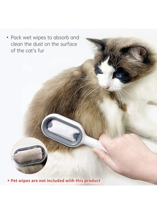 Cat Brush for Long Hair, 4 in 1 Cat Hair Brush Silicone and Dog Brush for Grooming, Pet Hair Remover Pet Brush for Massaging and Removes Loose Undercoat, Blue - Image 2