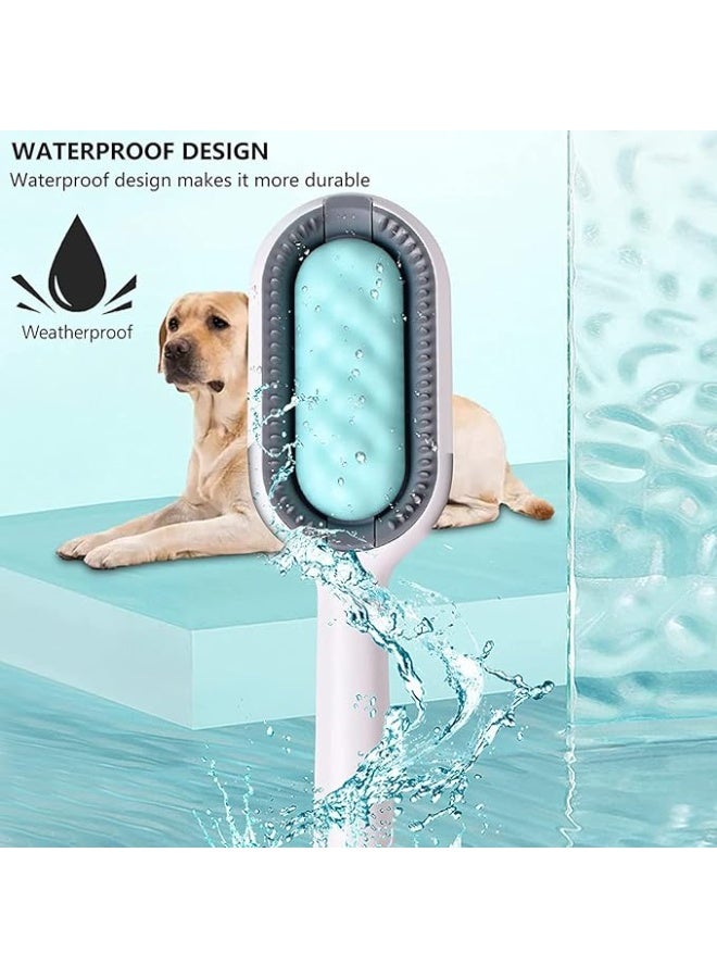 Cat Brush for Long Hair, 4 in 1 Cat Hair Brush Silicone and Dog Brush for Grooming, Pet Hair Remover Pet Brush for Massaging and Removes Loose Undercoat, Blue - Image 3