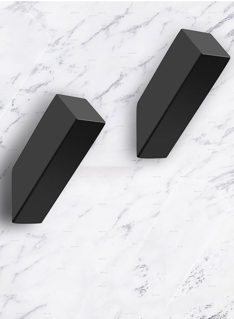 2 Pack Matte Black Square Hook, Non-Marking Heavy Duty Hook, Modern Minimalist Style Robe Hook, SUS 304 Stainless Steel Heavy Duty Wall Hooks Waterproof for Bathroom Bedroom Entryway Coat mudroom - Image 1