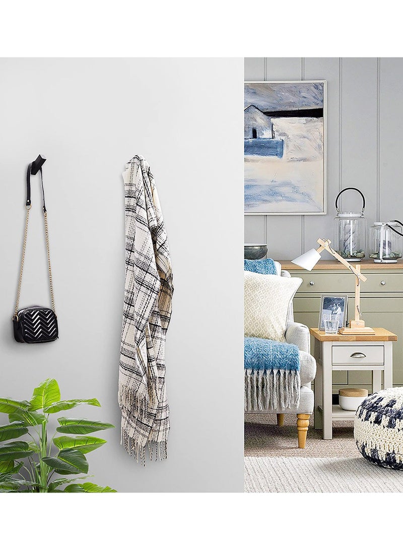 2 Pack Matte Black Square Hook, Non-Marking Heavy Duty Hook, Modern Minimalist Style Robe Hook, SUS 304 Stainless Steel Heavy Duty Wall Hooks Waterproof for Bathroom Bedroom Entryway Coat mudroom - Image 2