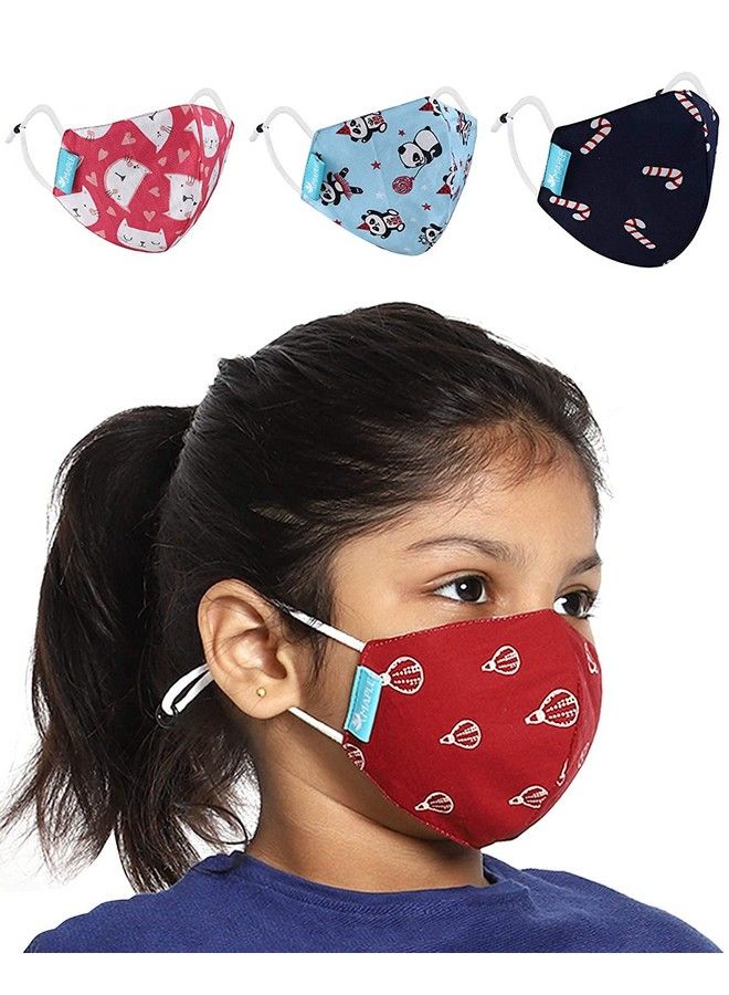 Maple Cotton Reuseable Face Mask (Random Colour Without Valve 2 Pieces) For Kids - Image 2