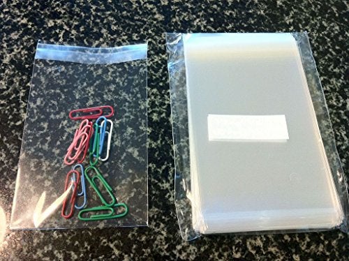 UNIQUEPACKING 100 Pcs 2 3/4 X 3 3/4 Clear Resealable Cello/cellophane Bags Good for 2x3 Item, Business Card - Image 2