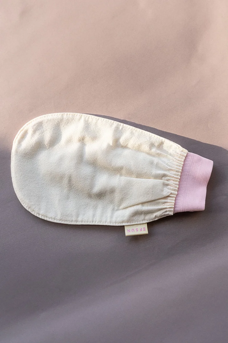 ايفسون Bath Shower Scrub Exfoliating Glove 100% Flush Silk For Women, Premium Scrub, Bath Scrub, pink