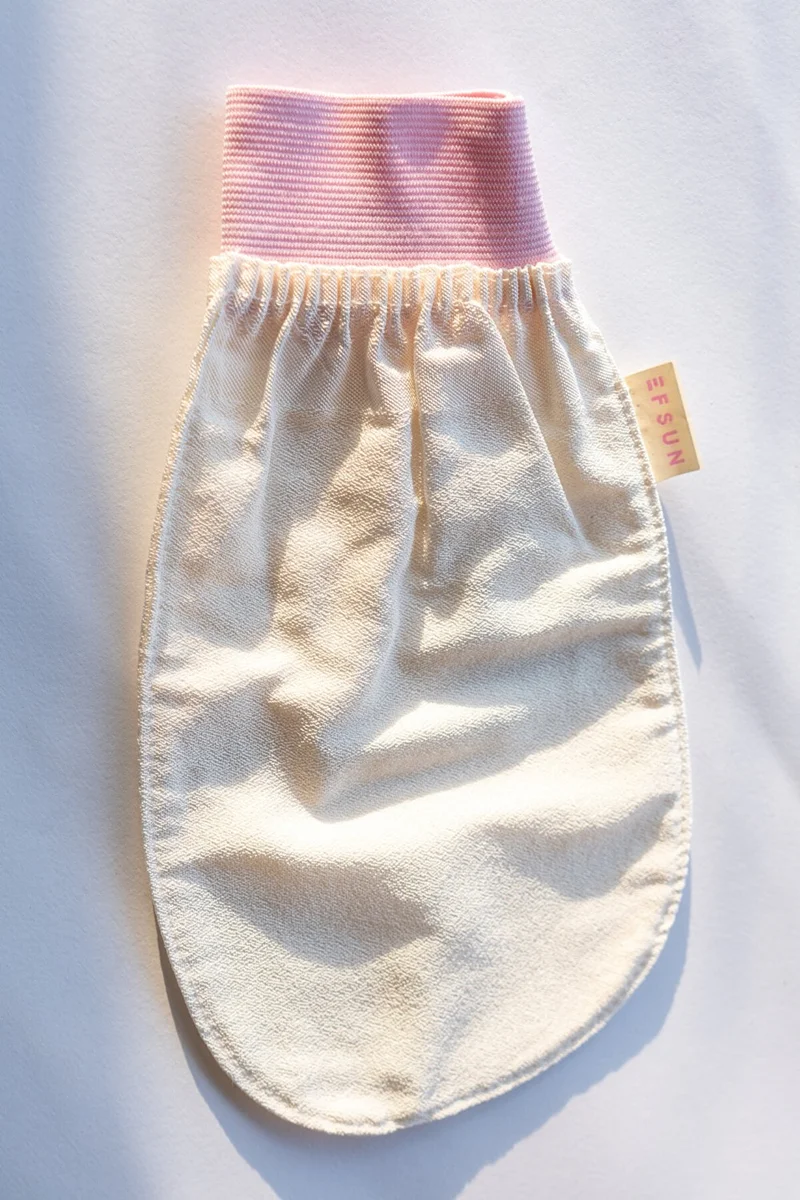ايفسون Bath Shower Scrub Exfoliating Glove 100% Flush Silk For Women, Premium Scrub, Bath Scrub, pink