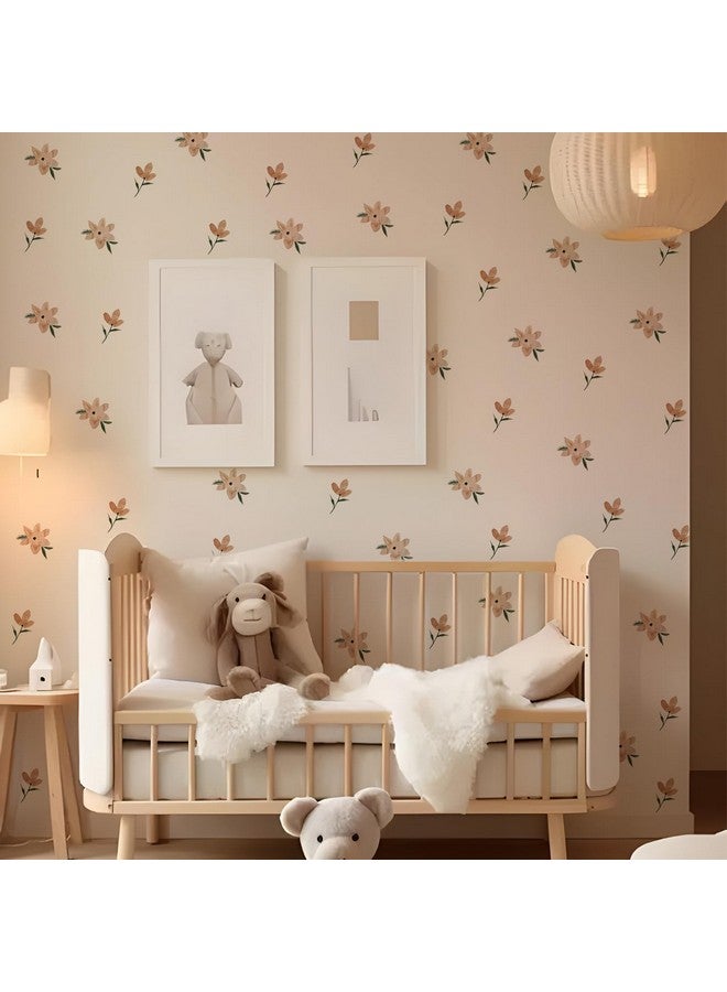 YouRfocus Daisy Wall Decals | 72 PCS Boho Flower Stickers for Girls' Rooms, Playrooms, Nurseries | Dual Layer Print for High Coverage | Removable Peel and Stick （Orange）| 12 Sheets - Image 2