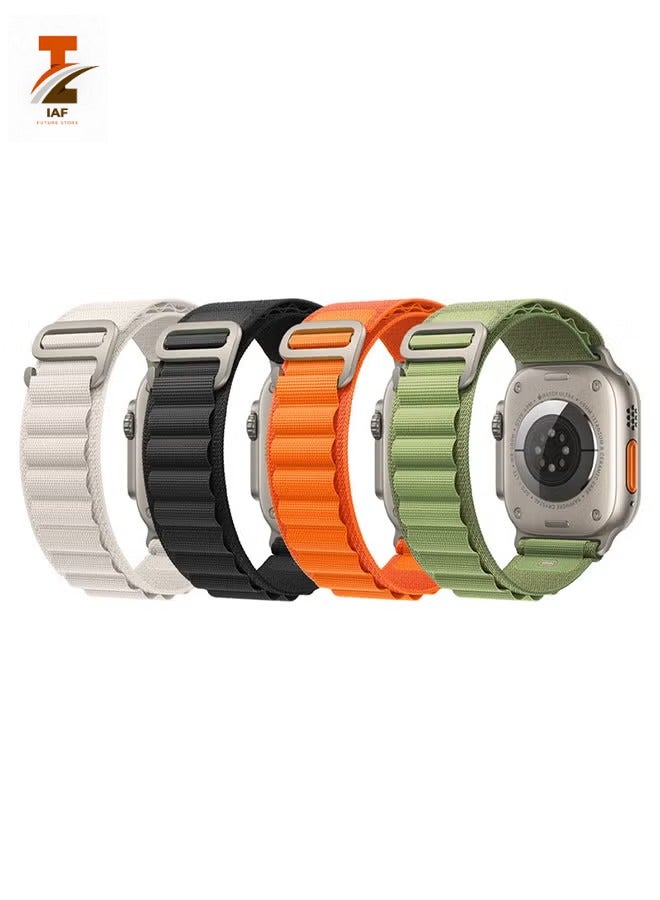 IAF 4Pack for Apple Watch Alpine Loop Band 49mm/45mm/44mm Nylon Woven Sport Strap Compatible with iWatch Series 8/Ultra/7/SE/6/5/4/3/2/8 - Image 1