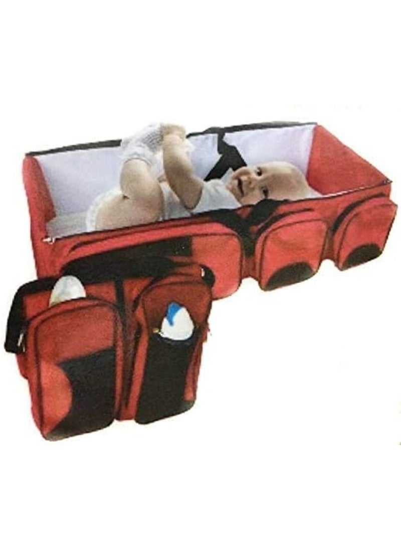Generic - 2 in 1 Foldable Baby Bed with Red Travel Bag by Another Brand for a Comfortable Sleeping Experience on the Go - Image 1