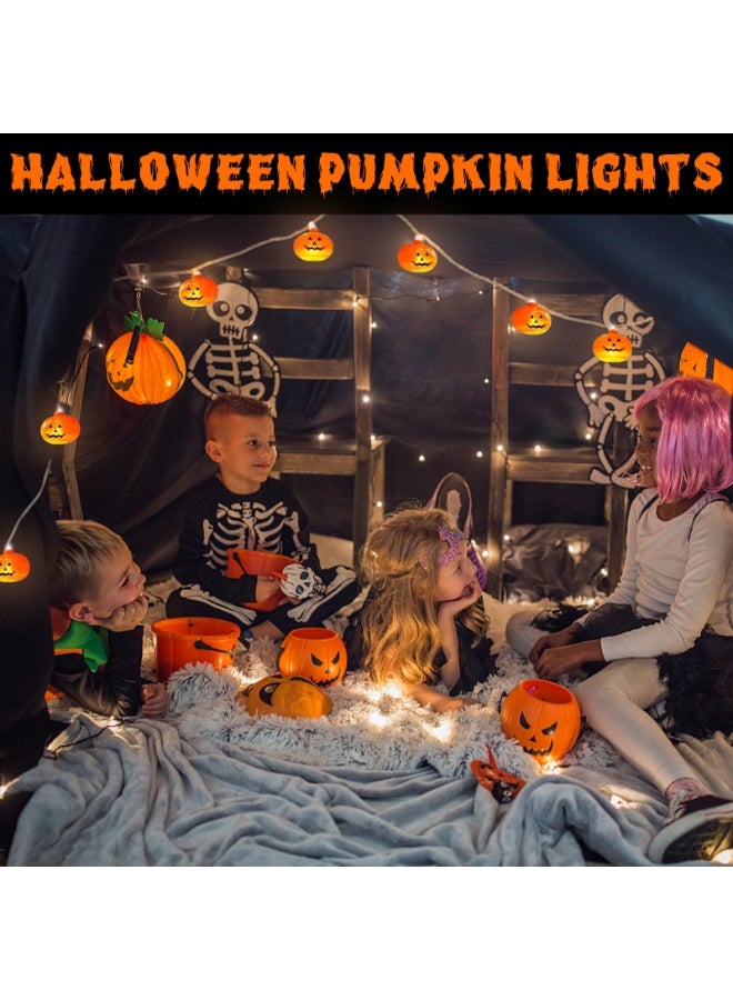 Chielor Halloween Decorations Pumpkin String Lights, USB, 3 Metres 20 Pieces Pumpkin LED  Lights Cute Waterproof Orange Lights for Indoor Outdoor Party  Decoration Bedroom Windows - Image 2