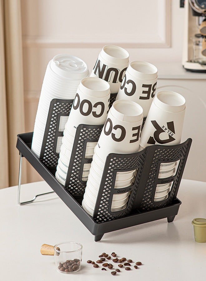 BF HOME Adjustable Coffee Cup Holder Organizer 6 Compartment Disposable Cup Storage Basket for Coffee Station Bar Countertop Breakroom - Image 3