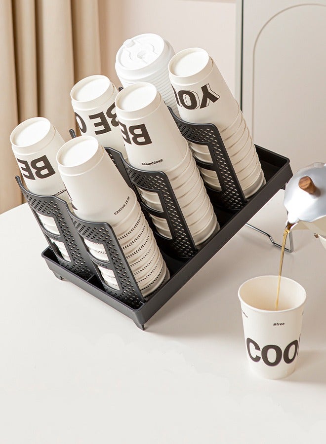 BF HOME Adjustable Coffee Cup Holder Organizer 6 Compartment Disposable Cup Storage Basket for Coffee Station Bar Countertop Breakroom - Image 4