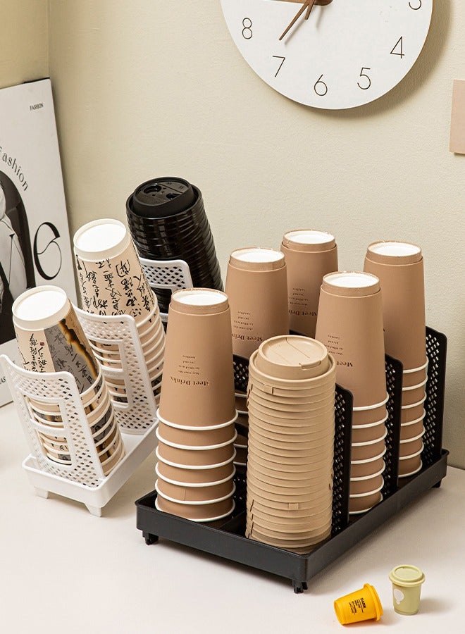 BF HOME Adjustable Coffee Cup Holder Organizer 6 Compartment Disposable Cup Storage Basket for Coffee Station Bar Countertop Breakroom - Image 5