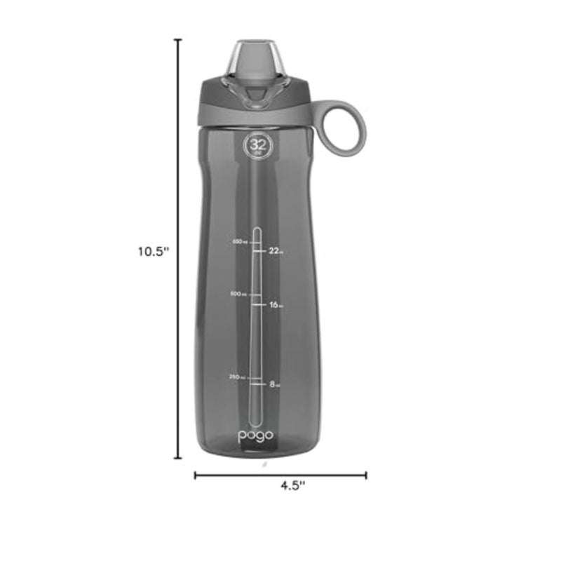 Plastic Water Bottle with Chug Lid and Carry Handle, Reusable, BPA Free, Dishwasher Safe, Perfect for Travel, School, Outdoors, and Gym, 18oz 64oz - Image 3