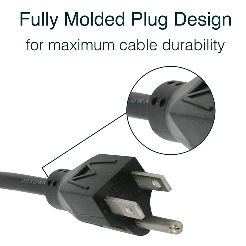 C2G 1FT Replacement AC Power Cord - Power Cable for Electronics, TV, Computer, Printer, Radio, Monitor, Samsung, Dell, Vizio, LG, Asus, Laptop and More (24240) - Image 3
