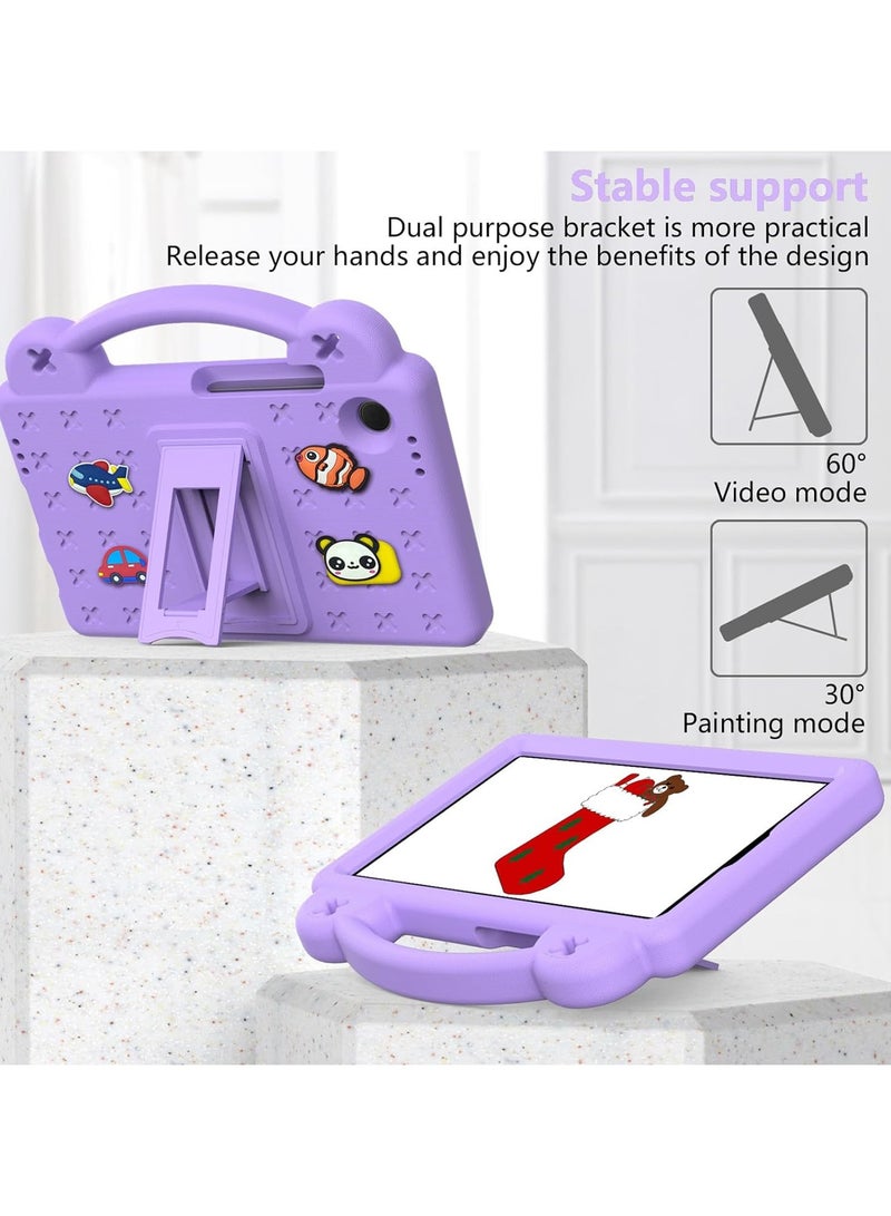 VKL Compatible with Samsung Galaxy Tab A9 (2023), Shockproof Protective Case with Shoulder Strap Handle Holder, Lightweight EVA Kid-friendly, Drop Resistant (Purple) - Image 4