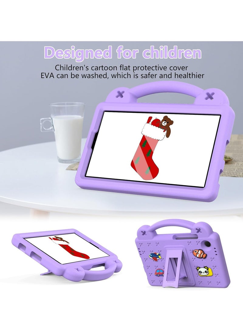 VKL Compatible with Samsung Galaxy Tab A9 (2023), Shockproof Protective Case with Shoulder Strap Handle Holder, Lightweight EVA Kid-friendly, Drop Resistant (Purple) - Image 3