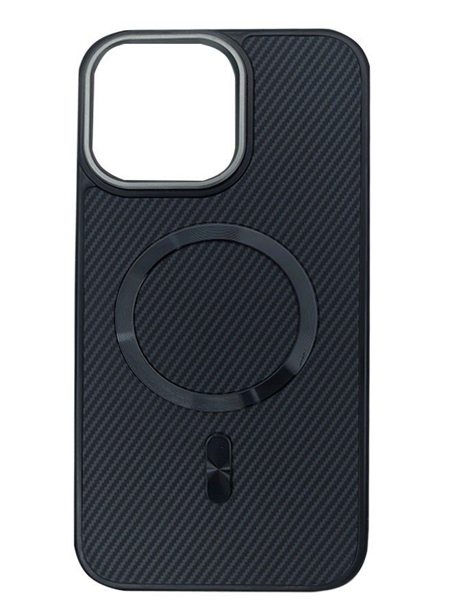 Magnetic Carbon Fiber Back Case for iPhone 12 Pro Max, Rugged Shockproof MagSafe Phone Case, Ultra Slim Case with Padded Interior to Prevent Your Phone's Back from Scratches, Supports Wireless Charging, Heavy Duty Protection and Anti-Scratch, for iPhone 12 Pro Max - Black  - Image 2