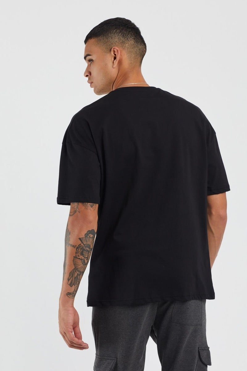 The Wert Unisex Oversize Black Solid Color T-Shirt  - Image 3