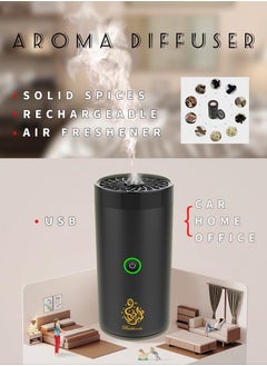 Bukhoor Arabian Electronic Aromatherapy Incense Burner for Home Car, Rechargeable USB Type C Portable Electric Incense Burner Black  - Image 4