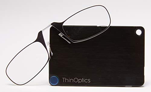 ThinOptics Reading Glasses FlashCard Case Black Frame 100 Strength Readers - Image 5