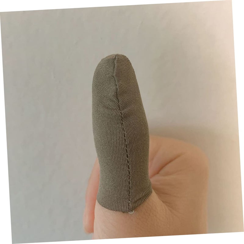 Ultra Thin Silver Fiber Gaming Finger Sleeves Touch Screen 5 Pack Silver Grey - Image 4