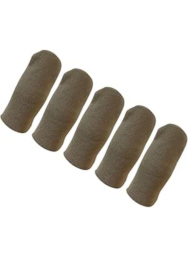 Ultra Thin Silver Fiber Gaming Finger Sleeves Touch Screen 5 Pack Silver Grey - Image 1