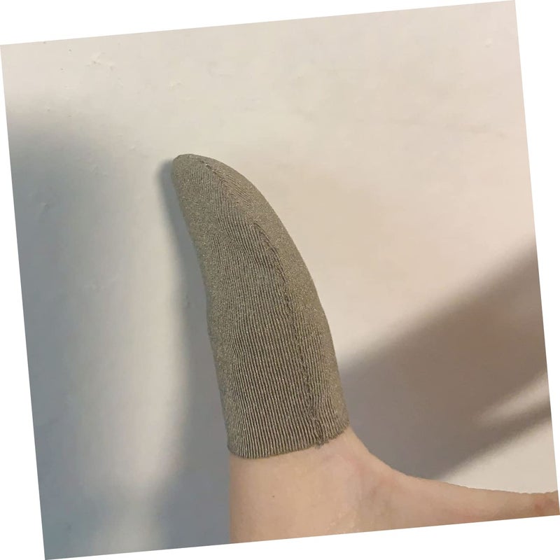 Ultra Thin Silver Fiber Gaming Finger Sleeves Touch Screen 5 Pack Silver Grey - Image 5